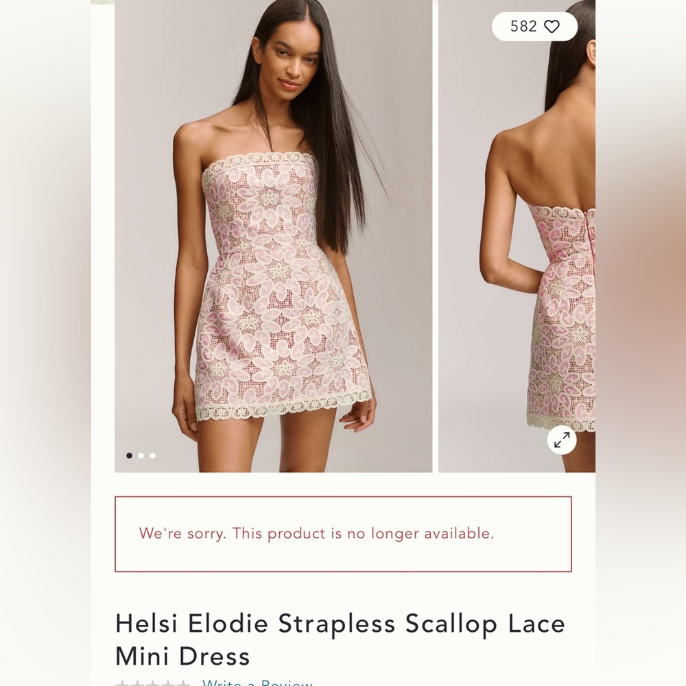 Helsi Elodie Strapless Scallop Lace Dress